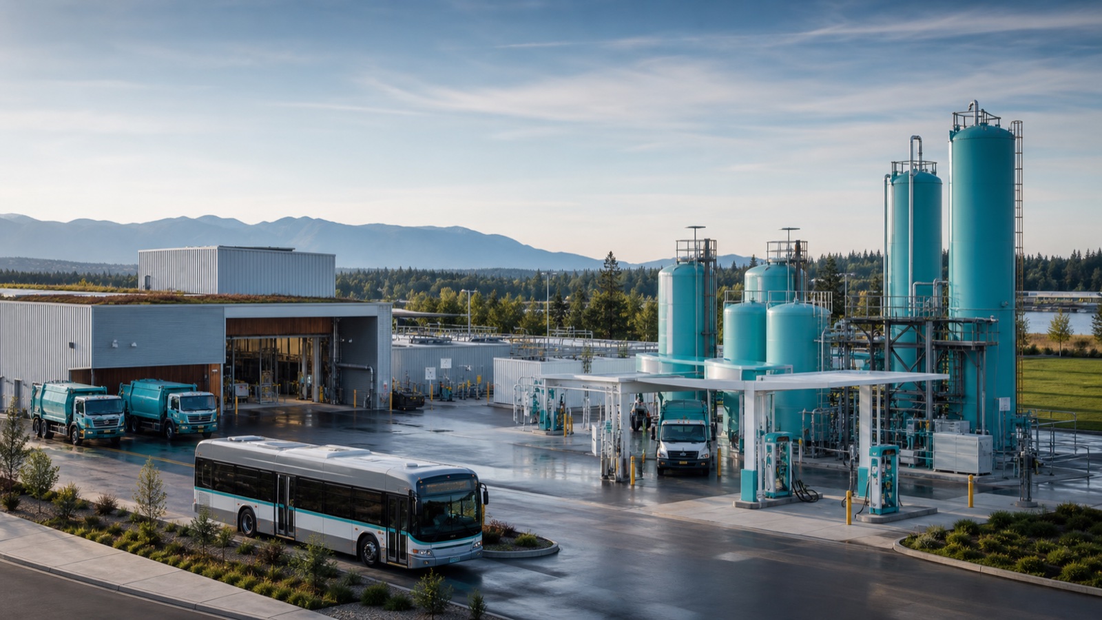 Clean hydrogen fueling infrastructure and transit vehicles